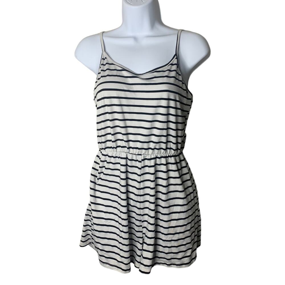 black white low back spaghetti strap jumpsuit shorts medium